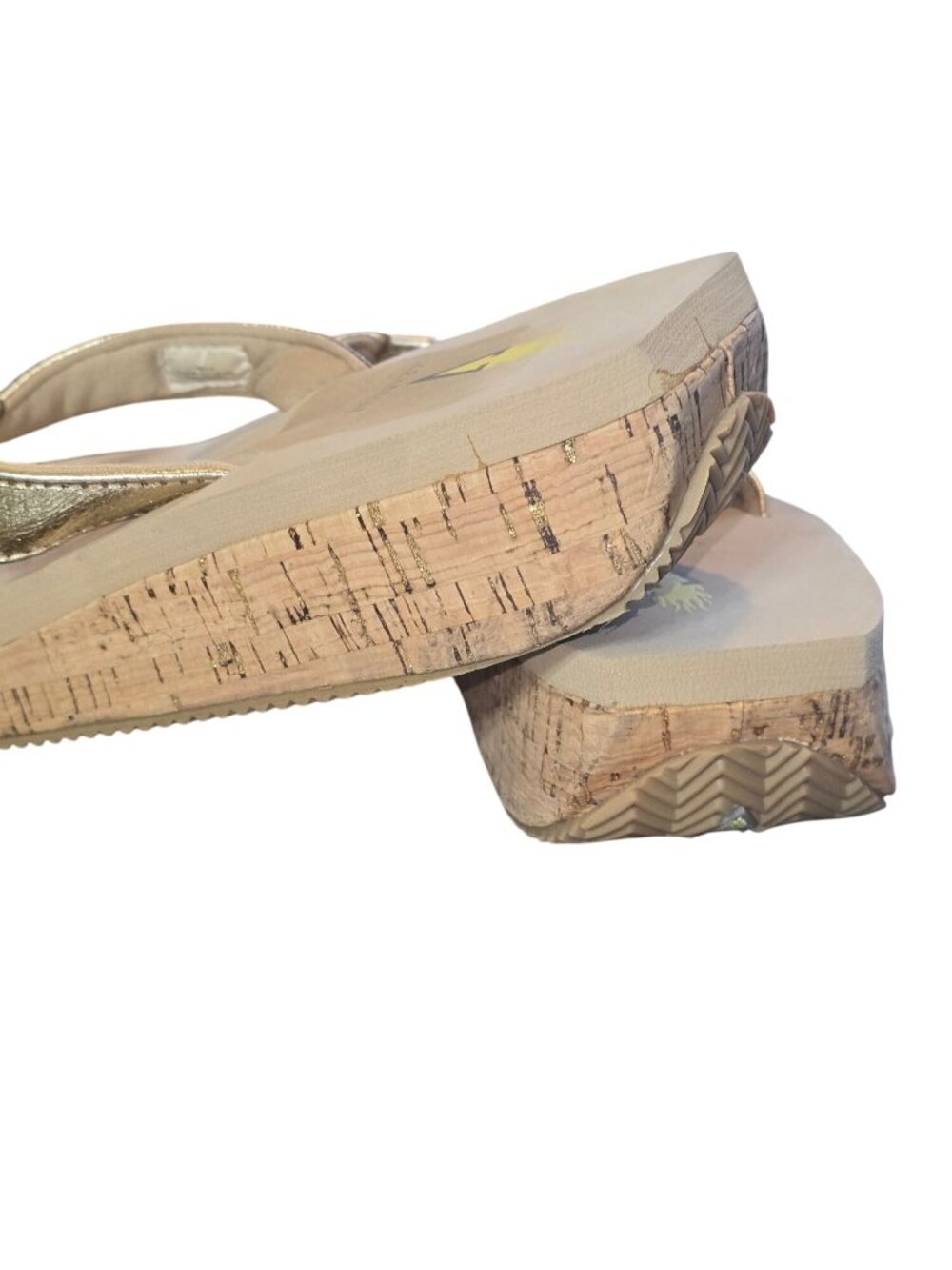 Volatile Neville Women's Gold Wedge Cork Sandals Size 9 - Picture 6 of 9